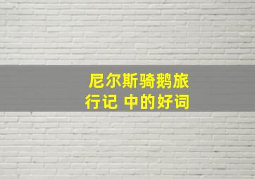 尼尔斯骑鹅旅行记 中的好词